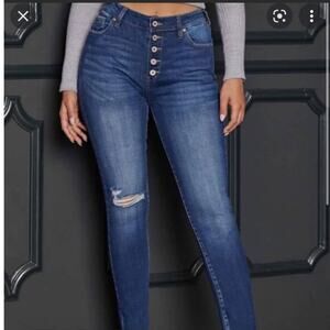 KanCan Curvy Button Fly High Waisted Jeans Size 24